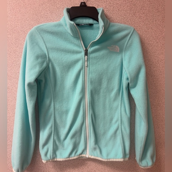 The North Face Girls Size Medium full zip fleece jacket‎ aqua - Picture 1 of 5